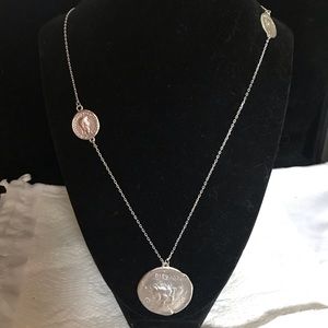 Faux coin like medallions necklace